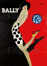 PUB BALLY CHAUSSURES Rell-POSTER HQ 50x70cm d'une AFFICHE VINTAGE