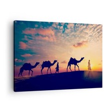 Impression sur Toile 70x50cm Tableaux Image Photo chameau caravane Decoration