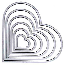 CUTTING DIES 6 MATRICES DE DECOUPES COEURS de 13 à 2,5cm 7561 SCRAPBOOKING 