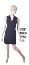Miss Captain Trend Taille 40  Superbe robe sans manches doublée noire et bleue