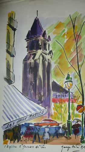Aquarelle ancienne paris - ancienne, de