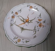 Assiette Murale Moustiers Poterie de Toulouse Décors Oiseau Ø 22 Cm
