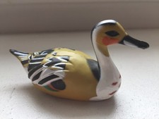 CANARD EN RÉSINE DÉCORATION TAILLE CRAYON COLLECTION ANIMAUX PEINT ECOLE