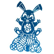 CUTTING DIES 1 MATRICE DECOUPE LAPIN DE PAQUES 4,9x7,9cm SCRAPBOOKING NEUF