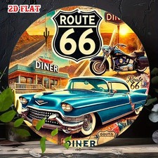 2D Vintage Route 66 Round