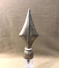 ancienne hampe de drapeau 26 cm en bois doré 18ème XVIII Flèche Pointe Ornement