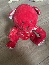 Doudou Peluche Ours Rouge