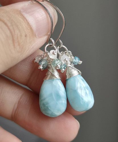 Larimar aquamarine moonstone - larimar,