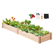 VEVOR Jardinière Lit de Jardin Surélevée Bois 240x60x25 cm pour Fleurs Légumes