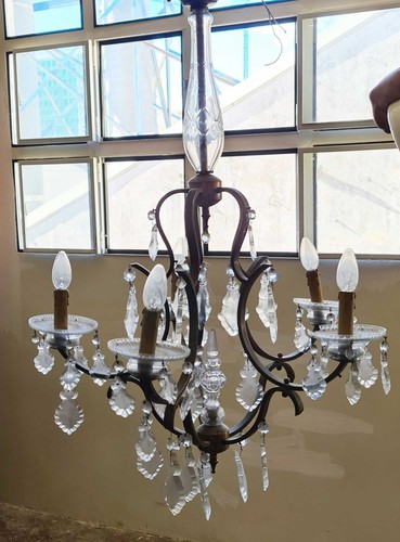 Plafonnier bronze cristal - et,