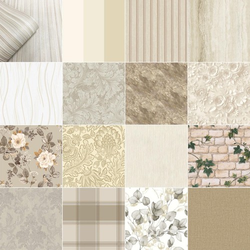 Papier peint naturel - peint, crème
