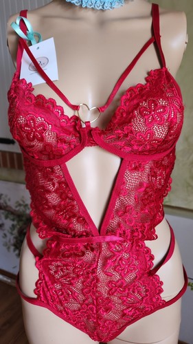Body lingerie rouge dentelle - rouge,