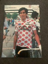 Carte Postale Cyclisme Lucho Herrera    Dédicacée Maillot À Pois