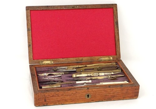 Boîte compas coffret noyer - boîte,