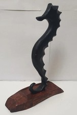 sculpture hippocampe metal bois art populaire compagnonnage seahorse no bronze 