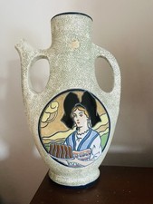 GRAND PICHET EMAUX AMPHORA TCHÉCOSLOVAQUIE DÉCORS ALSACE KOUGLOF BEL ÉTAT RARE !