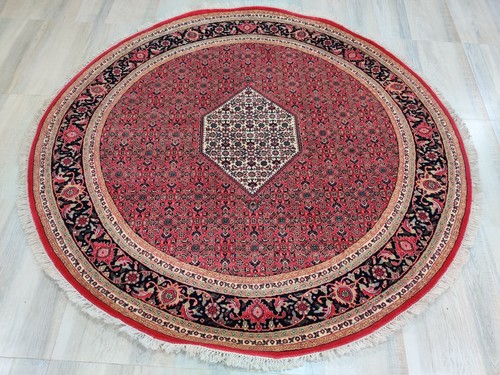 Tapis rond noué main - , 100%