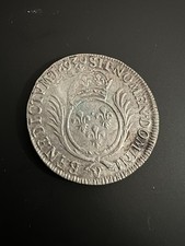 Louis XIV 1/2 écu d'argent aux palmes 1693 Troyes