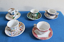 5 TASSES dinette miniatures porcelaine  collection "Décoration artiste"