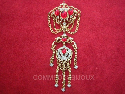 Broche néo classique rouge - broche,