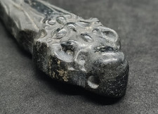 Ancienne sculpture dragon loup vieux jade météorite magnétique culture...