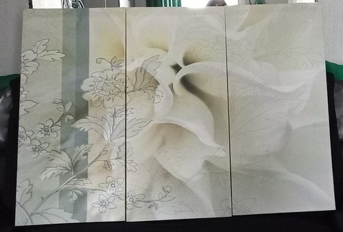 Tableau triptyque fleur - tableau,