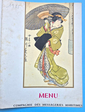 CUISINE GASTRONOMIE  MENU MESSAGERIE MARITIME  PIERRE LOTI  1965