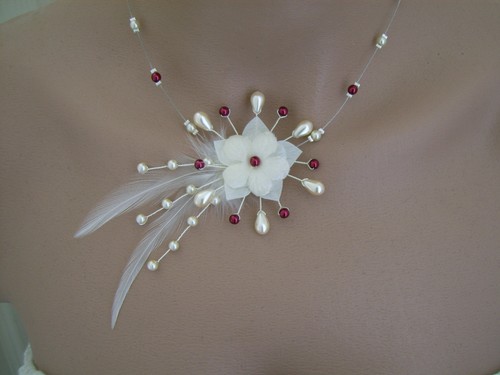 Collier fleur ivoire - collier,
