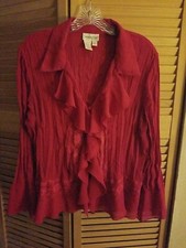 ColdWater Creek RED Nylon Lace Teen Girl Blouse