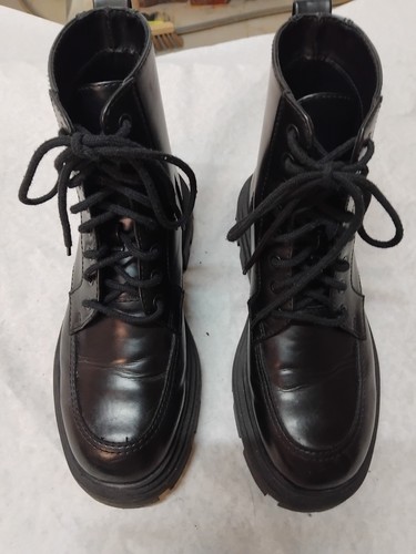 Bottes lacets cuir zara - lacets, en