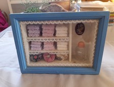 DÉCORATION VITRINE SALLE DE BAIN /CADRE BOIS PEINT/ENFANT