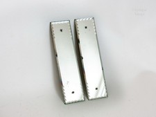 PAIRE de plaques à doigts de porte miroir vintage françaises bords festonnés