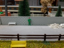 ho lot 4 murs parpaing  béton gris jardin parc 1/87 décor train diorama maquette
