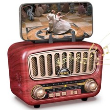 Poste Radio Vintage Rétro J-180 AM/SW/FM Radio Portable Rechargeable avec Bat...