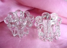 PORTA-BOUGIES CRISTAL - deux- COGNAC POLIGNAC Ø = 7.5, hauteur 5.5 cm.
