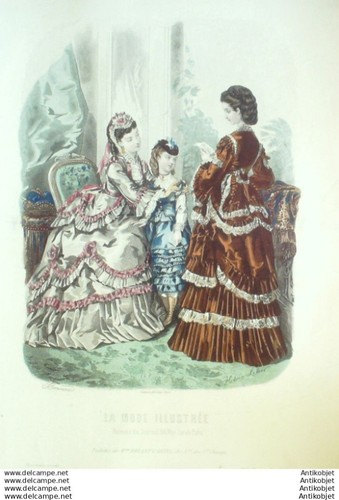 Gravure mode illustree - gravure, 1870