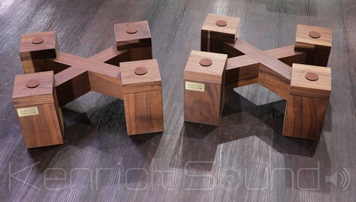 Pair solid walnut stands - pair,