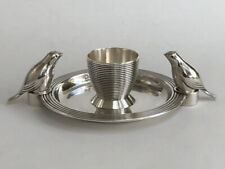 RARE ancien COQUETIER CHRISTOFLE GALLIA SALIERE POIVRIERE OISEAUX Art Deco 1930