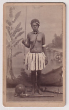 CDV W.-F. Dufty /Nouméa/ Nouvelle-Calédonie - Femme Kanak armée - Vintage c.1885