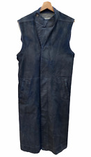 DRKSHDW by RICK OWENS Rare  Waxed Black denim sleeveless  coat  Size S