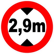 HAUTEUR limite 2,90 m autocollant au choix Caravane remorque van camping-car