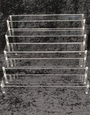 ETAGERE 5 TABLETTES PLASTIQUE PLEXIGLAS ALTUGLAS DESIGN MODERNISTE VITRINE RARE