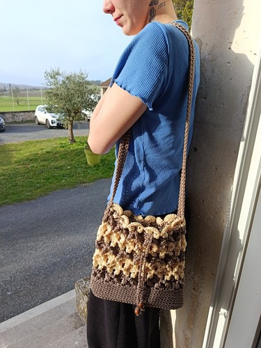 Sac crochet couleurs kaki - au,