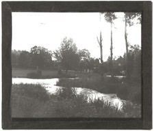 Campagne, maison, France, photo ancienne plaque de verre, positif 8,5x10 cm