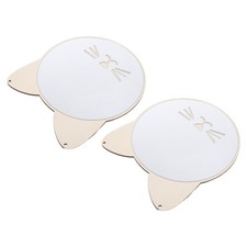  2 Pcs Miroir En Forme De Chat Mural Salle Bain Chambre Suspendu Pour