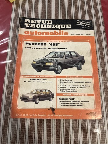 Revue technique peugeot 405 - peugeot,