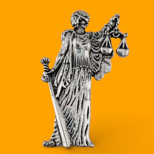 Lady justice brooch - justice, pendant
