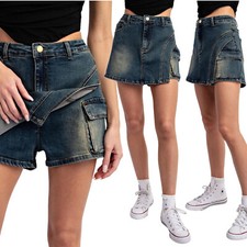 Pantaloncini Cargo Femme Denim