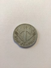 Pièces 1 Francs Bazor Francisque 1944/c Aluminium Fauté Sur La Tranche Et Listel
