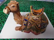 magnifique une grande faïence d'art RINCONADA de ROSA DROMADAIRE OR PLATINE rare